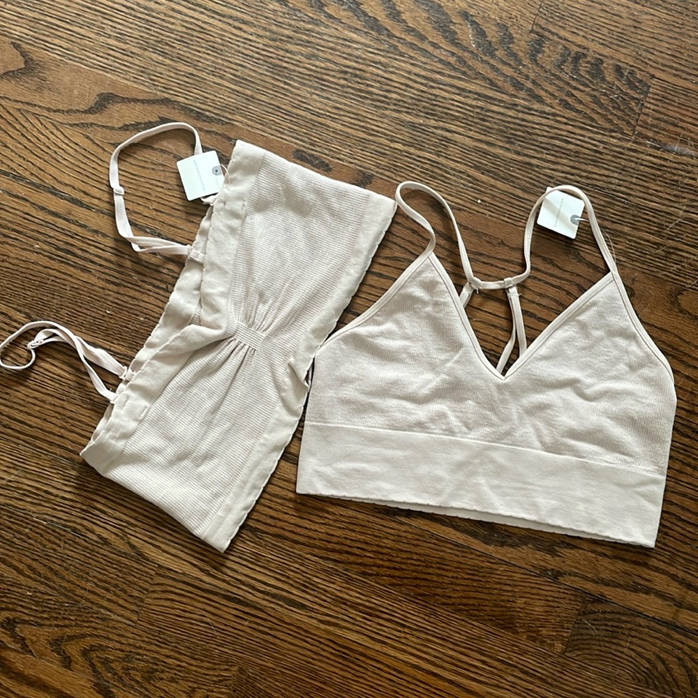 NWT - Two nude colored Anthropology Bralette’s size s/m. Sold as a pair.